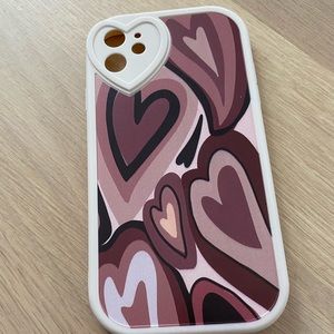 brown hearts phone case for iphone 11